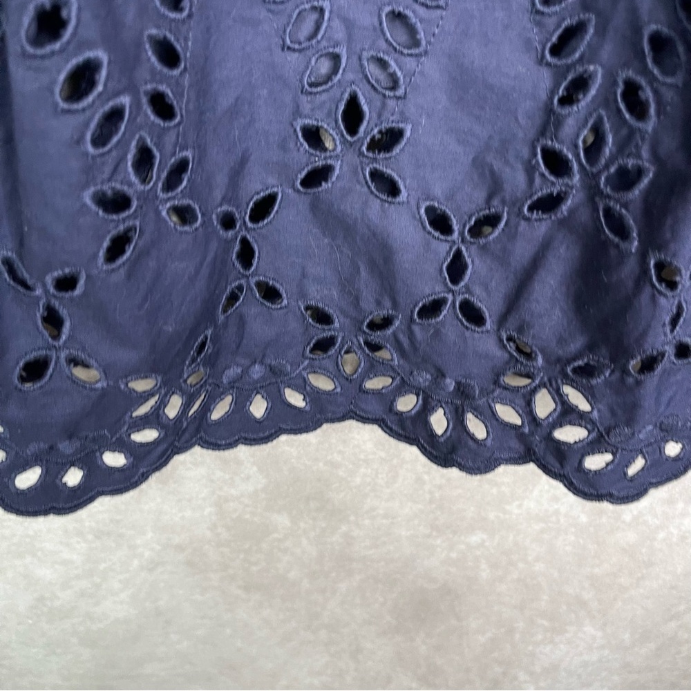 Frank & Eileen Grace Eyelet Midi Skirt In Navy Blue‎ Women's Size L - Picture 9 of 10